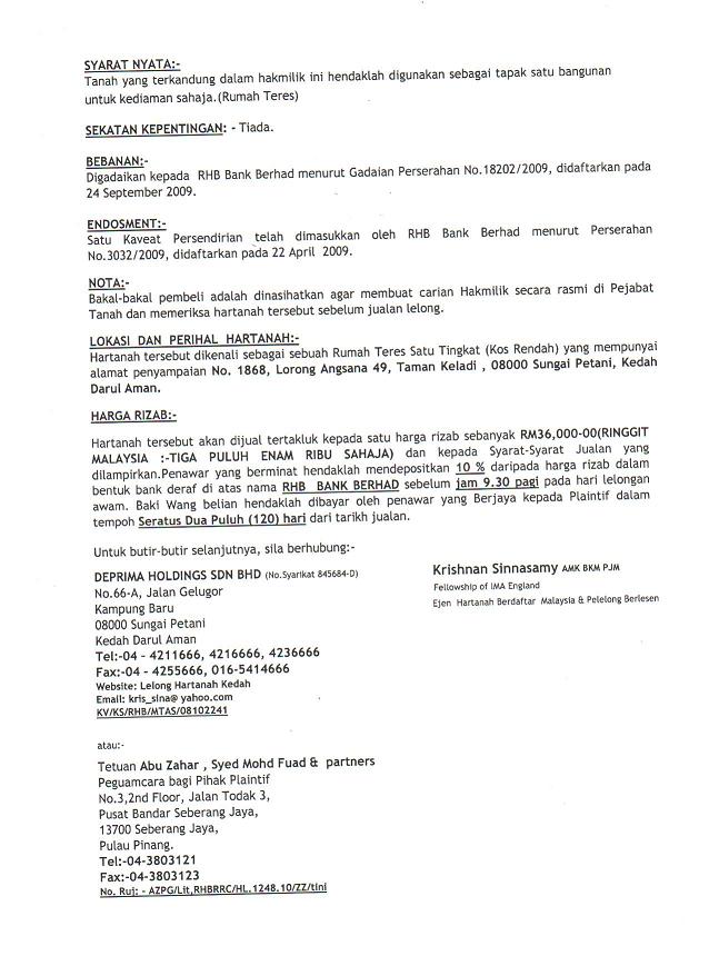 Rumah Teres 1 Tingkat No.1868,Lorong Angsana 49,Taman Keladi,Sungai Petani,Kedah Darul Aman.(LPPEH*E-0409) Picture